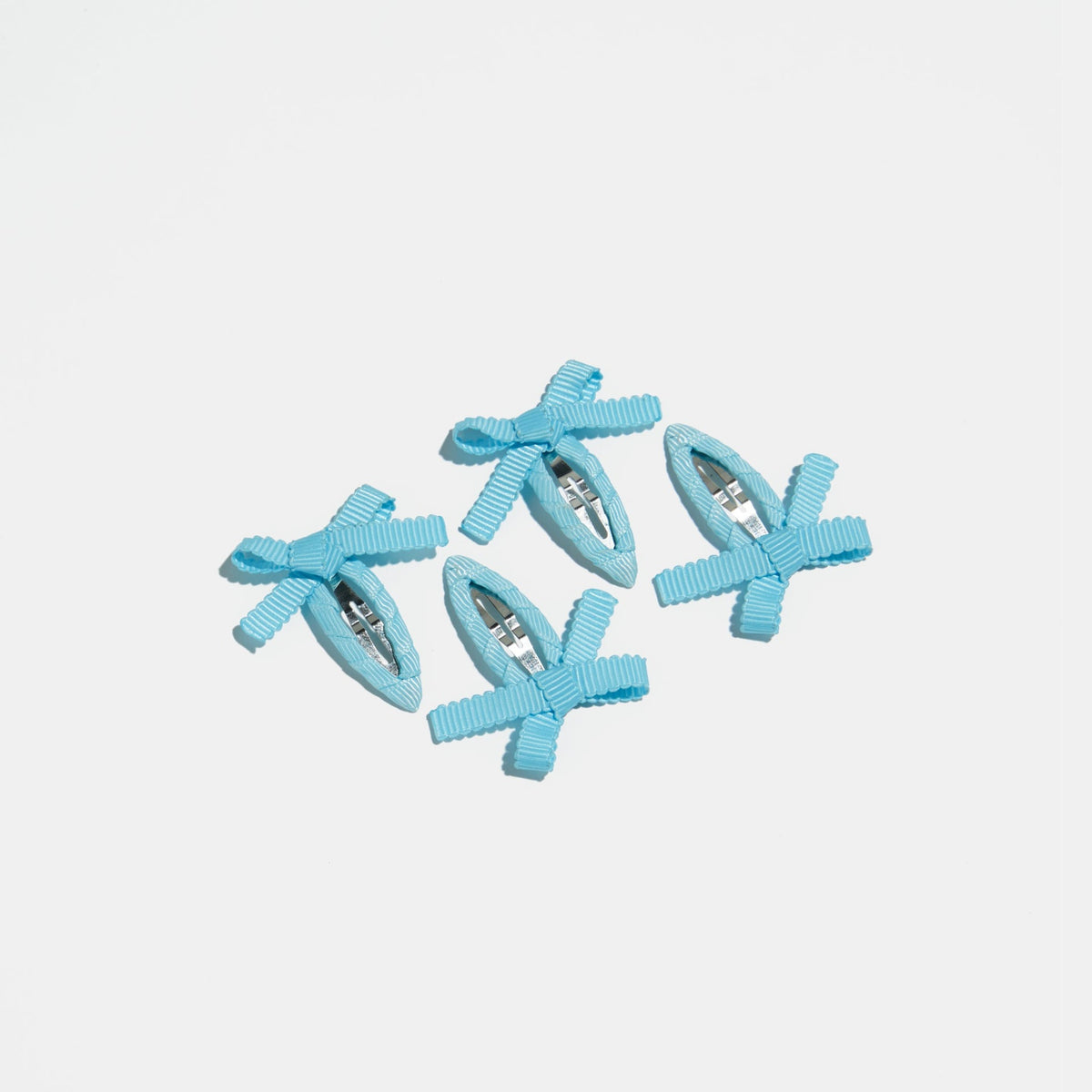 Bow Snap Clips in Baby Blue